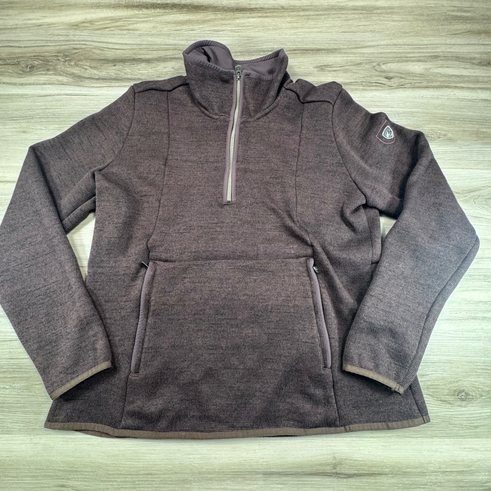 Kuhl Ascendyr 1/4 Zip Womens Large Purple Heather Fleece Sweater 4420